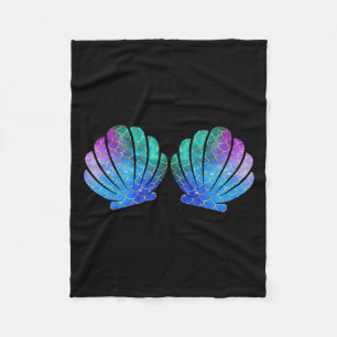 Mermaid Sea Shell Bra Costume Matching Party Graph Fleece Blanket