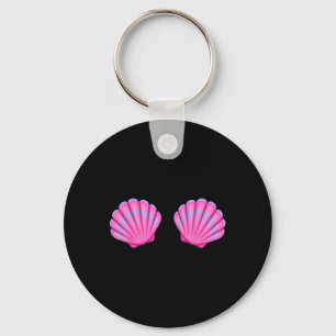 Mermaid Sea Shell Bra Halloween Costume Tee Pink S Key Ring