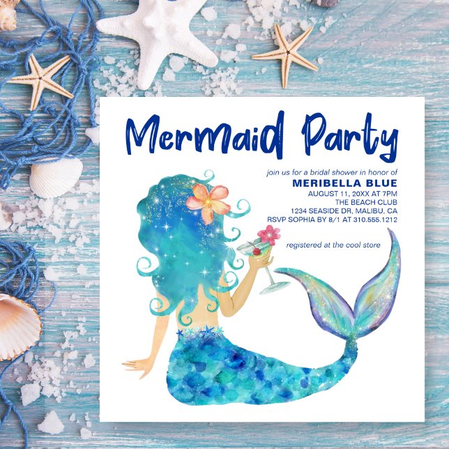 Mermaid Sea | Tropical Drink Bridal Shower Invitation (Creator Uploaded)