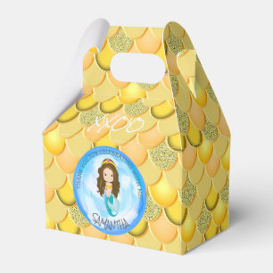 Mermaid Sea Yellow Scales Thank You Favour Box