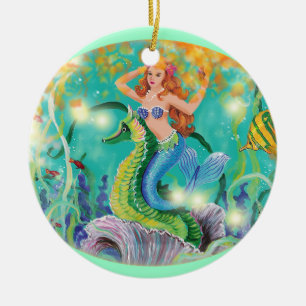 Mermaid & Seahorse Christmas Ornament Gift