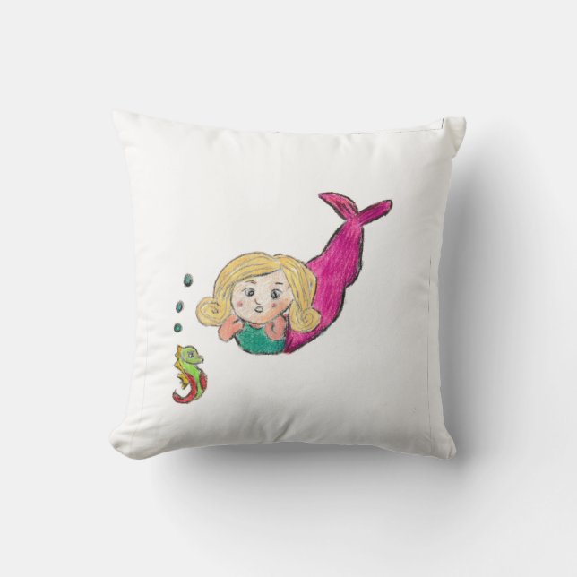 Mermaid Seahorse  Cushion (Front)