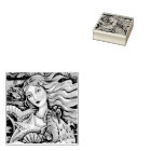 MERMAID, SEAHORSE, FANTASY RUBBER STAMP Closeup