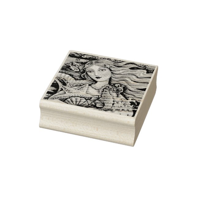 MERMAID, SEAHORSE, FANTASY RUBBER STAMP Closeup (Stamp)