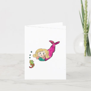 Mermaid Seahorse Holiday Card
