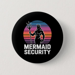 Mermaid Security 1  6 Cm Round Badge