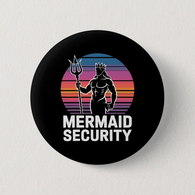 Mermaid Security 1  6 Cm Round Badge (Front)