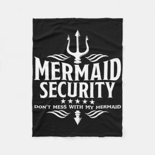 Mermaid Security Family Birthday Halloween Costume Fleece Blanket
