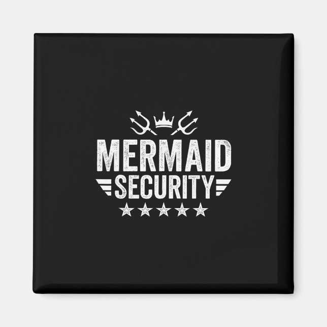 Mermaid Security For Beach Summer Matching Mermaid Magnet (Front)