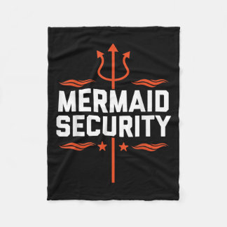 Mermaid Security Funny Dad Mermaid Family Mermaid Fleece Blanket