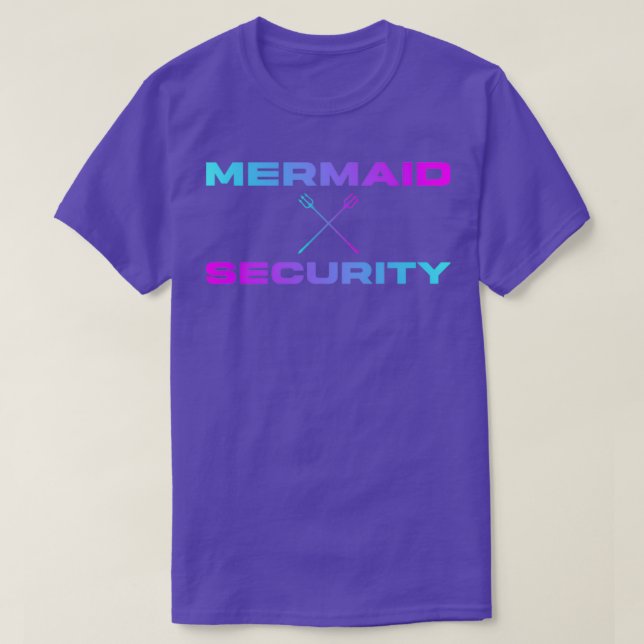 Mermaid Security Funny Swimmer T-Shirt (Design Front)