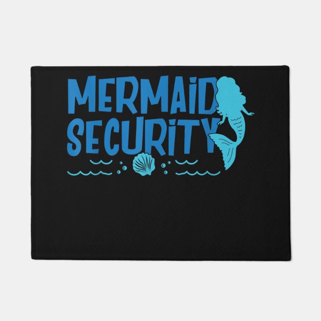 Mermaid Security - Funny Swimming Gift Doormat (Front)