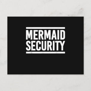 Mermaid Security Funny Swimming Lessons Announcement Postcard