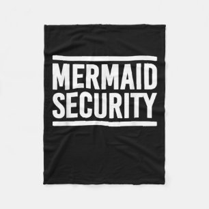 Mermaid Security Funny Swimming Lessons Fleece Blanket