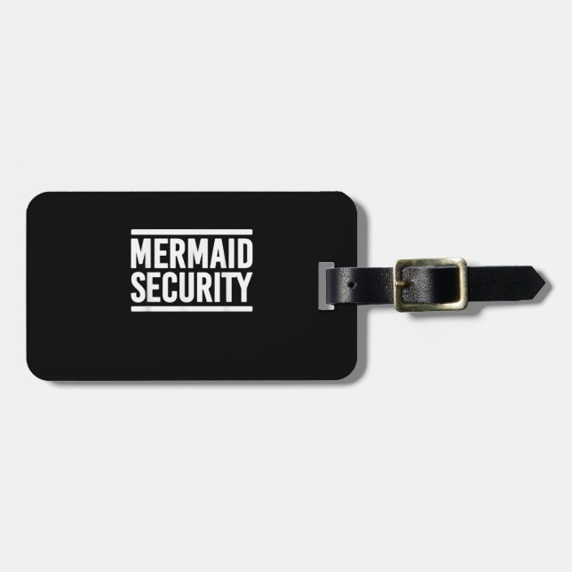 Mermaid Security Funny Swimming Lessons Luggage Tag (Front Horizontal)