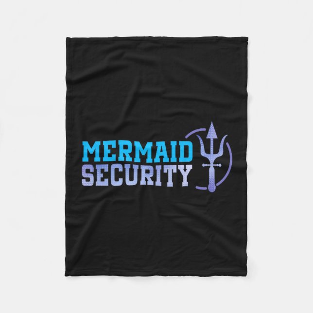 Mermaid Security Halloween Costume Dad Men Boy  Fleece Blanket (Front)