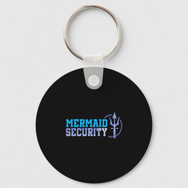 Mermaid Security Halloween Costume Dad Men Boy  Key Ring (Front)