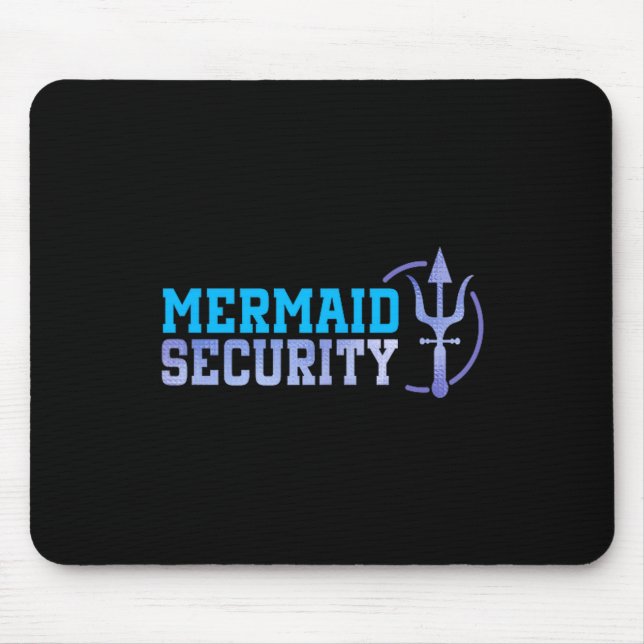 Mermaid Security Halloween Costume Dad Men Boy  Mouse Mat (Front)
