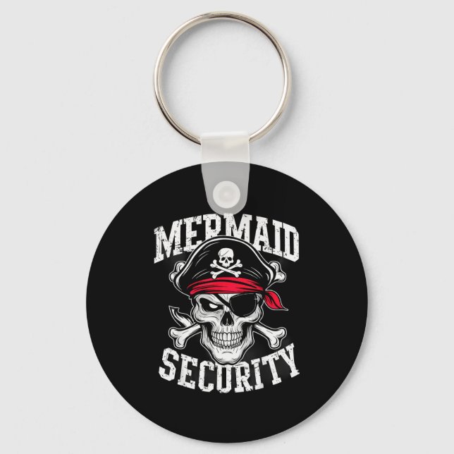 Mermaid Security Rate Dad Brother Halloween  Key Ring (Front)