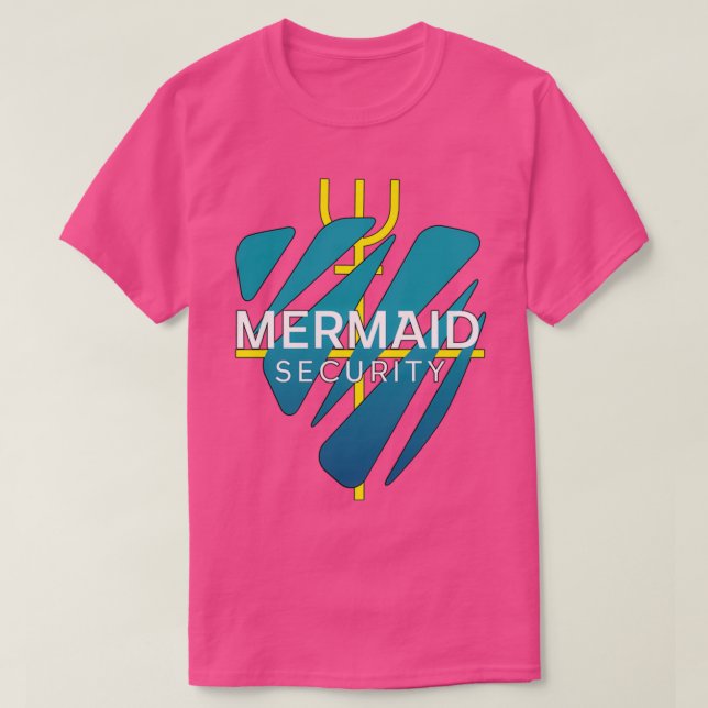 Mermaid Security Shield With Trident Cross T-Shirt (Design Front)