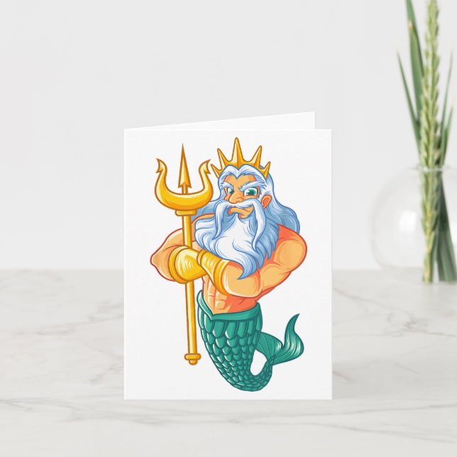 Mermaid Security Shirt _ Funny Merman Swimming Gif Card (Front)