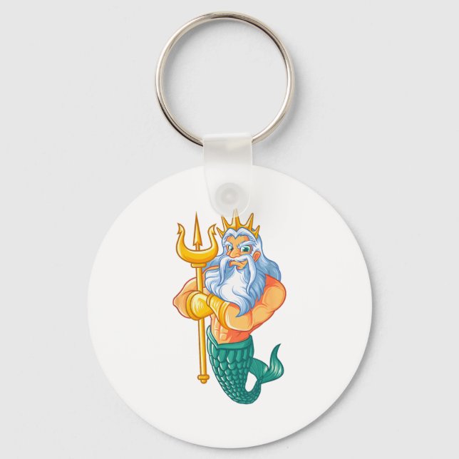 Mermaid Security Shirt _ Funny Merman Swimming Gif Key Ring (Front)