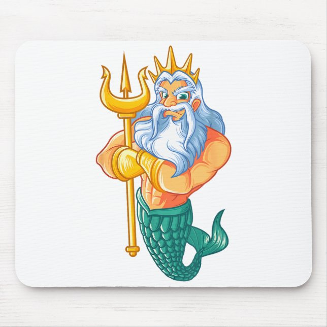 Mermaid Security Shirt _ Funny Merman Swimming Gif Mouse Mat (Front)