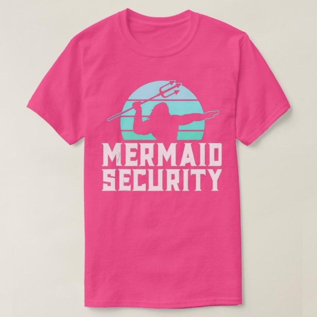 Mermaid Security Shirt Mens Boys Swimmer Dad Merda (Design Front)