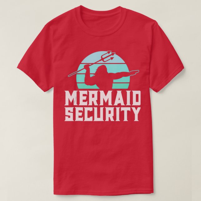 Mermaid Security Shirt Mens Boys Swimmer Dad Merda (Design Front)