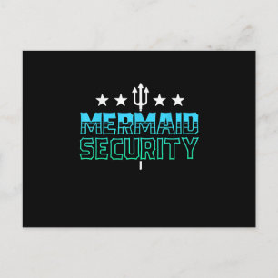 Mermaid Security  Swim Team Gift Swimmer Swimming Announcement Postcard