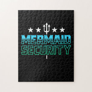 Mermaid Security Swim Team Gift Swimmer Swimming Jigsaw Puzzle