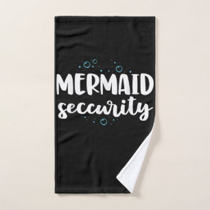 Mermaid Security Swim Team Women Swimmer Swimming Hand Towel