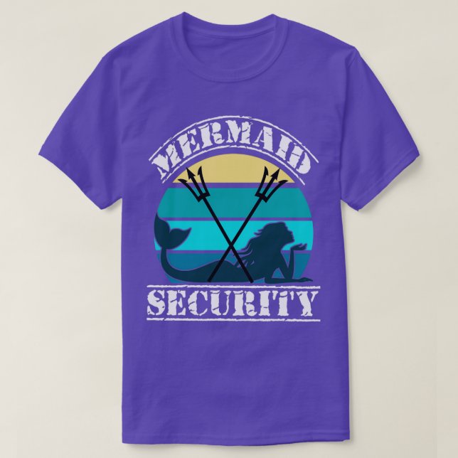 Mermaid Security Swimming Beach Gift 2 T-Shirt (Design Front)