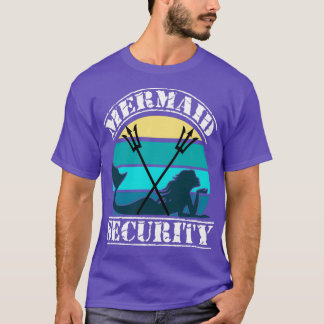Mermaid Security Swimming Beach Gift 2 T-Shirt