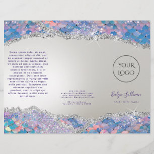 Mermaid sequin faux foil brochure