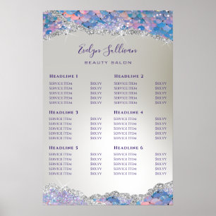 Mermaid sequin price list poster