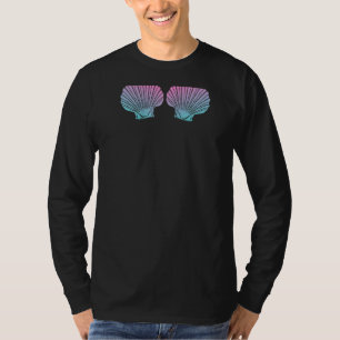 Mermaid Shell Seashell Bra Party Raglan T-Shirt