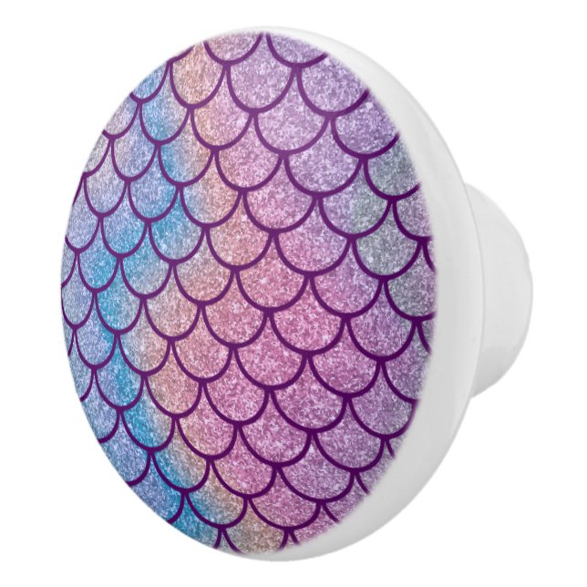Mermaid Shimmer Scale Ceramic Knob (Right)