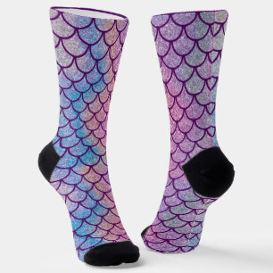 Mermaid Shimmer Scale Crew Socks