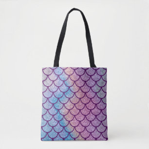 Mermaid Shimmer Scale Tote Bag