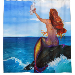 Mermaid Shower Curtain Bath