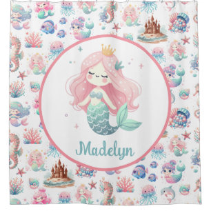 Mermaid Shower Curtain Mermaid Bathroom Decor
