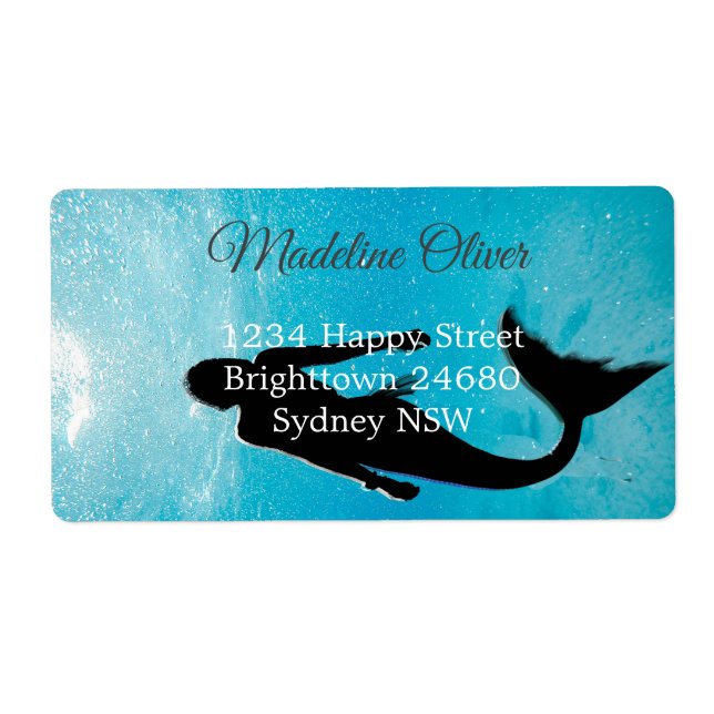 Mermaid Silhouette Blue Ocean  (Front)