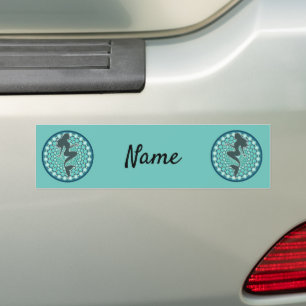 Mermaid Silhouette in Bubbles Thunder_Cove Bumper Sticker