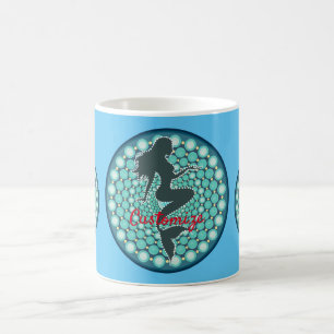 Mermaid Silhouette in Bubbles Thunder_Cove  Coffee Mug
