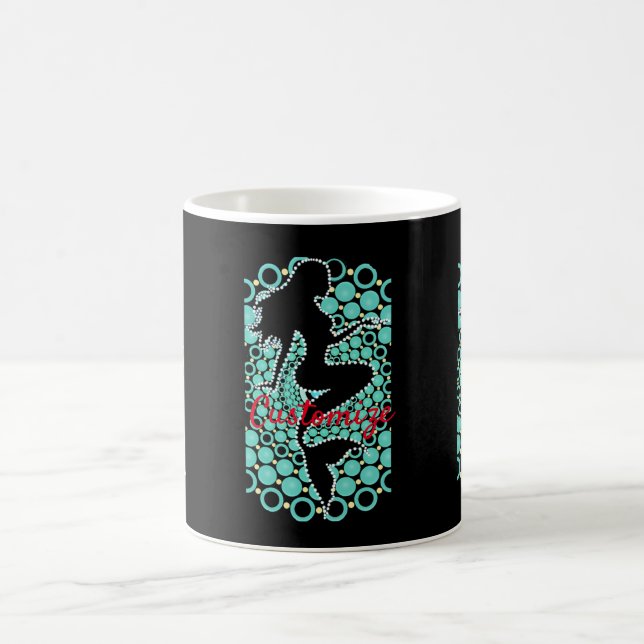 Mermaid Silhouette in Bubbles Thunder_Cove  Coffee Mug (Center)