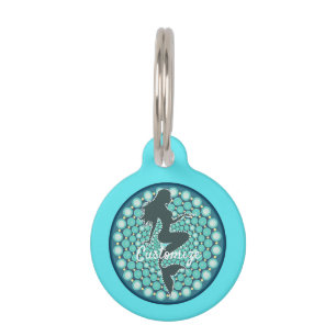Mermaid Silhouette in Bubbles Thunder_Cove Pet Tag