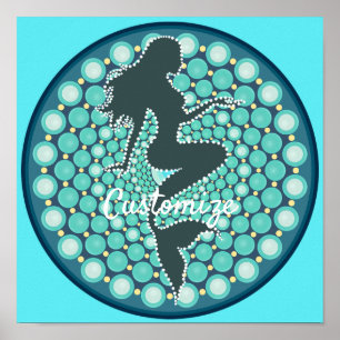 Mermaid Silhouette in Bubbles Thunder_Cove  Poster