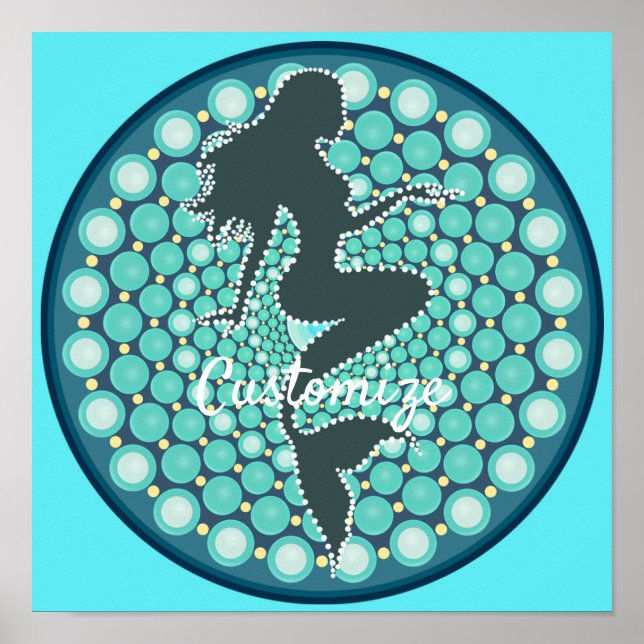 Mermaid Silhouette in Bubbles Thunder_Cove  Poster (Front)