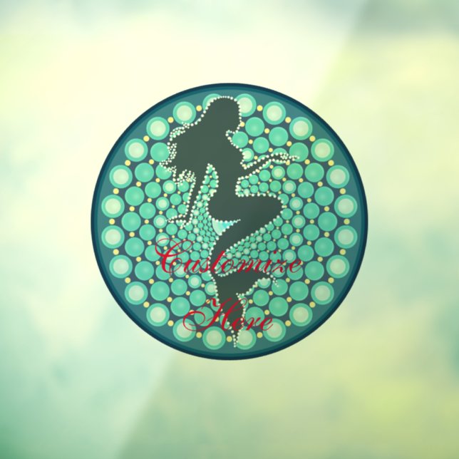 Mermaid Silhouette in Bubbles Thunder_Cove  Window Cling (Sheet 3)